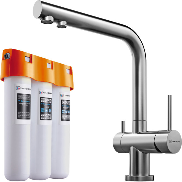 Комплект Omoikiri Nagano-BN с фильтром Pure Drop Lite нержавеющая сталь (4011.8028)