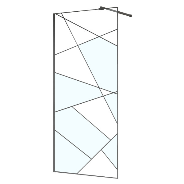 Душевое ограждение Azario Walk-In 120x195 стекло прозрачное/с графическим принтом, профиль графит матовый (AZ-271-120-MGR-CGP)