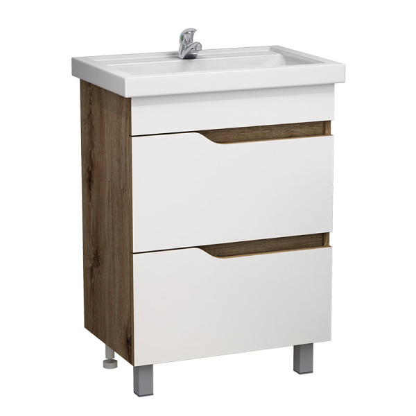 Тумба напольная Melodia Лотос 60 (Фостер 60) DB2 дуб светлый/белая (MFR19687WB) Тумба напольная Melodia Лотос 60 (Фостер 60) DB2 дуб светлый/белая (MFR19687WB)