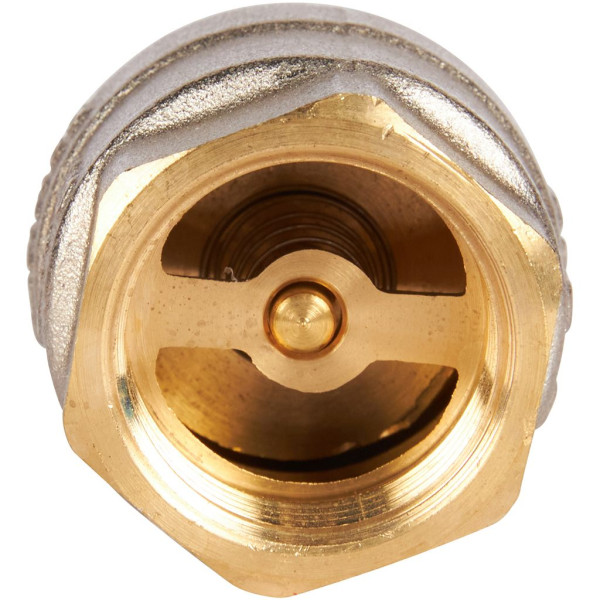 Клапан обратный вертикальный 3/4" Rommer с латунным седлом (никель) RVC-0001-000020 Клапан обратный вертикальный 3/4" Rommer с латунным седлом (никель) RVC-0001-000020
