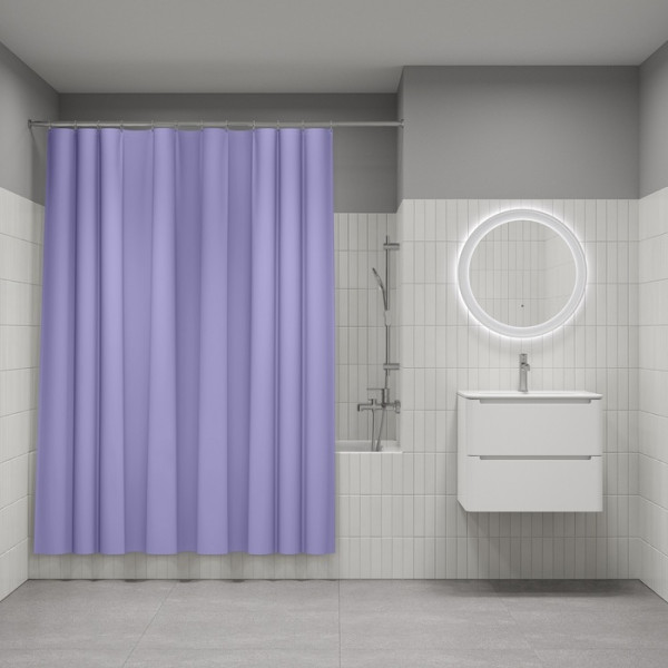 Шторка для ванн текстильная Iddis Promo 180x200 светло-фиолетовый (P08PE18i11)