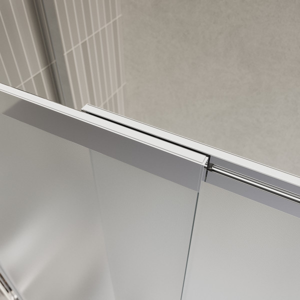 Шторка душевая для ванны BelBagno Luce 90x145 стекло матовое, профиль хром (LUCE-VF-11-90/145-P-Cr)