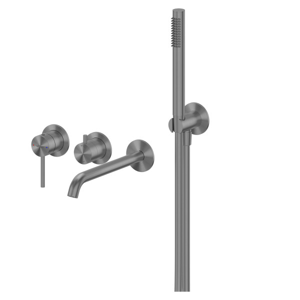 Смеситель для ванны и душа Abber Wasser Kreis 316 скрытого монтажа, оружейная сталь брашированная (AF8130BGG) Смеситель для ванны и душа Abber Wasser Kreis 316 скрытого монтажа, оружейная сталь брашированная (AF8130BGG)