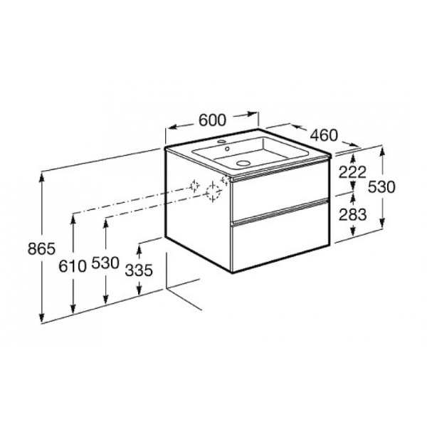 Тумба подвесная Roca Domi 585x453x515 белый (A857458806)