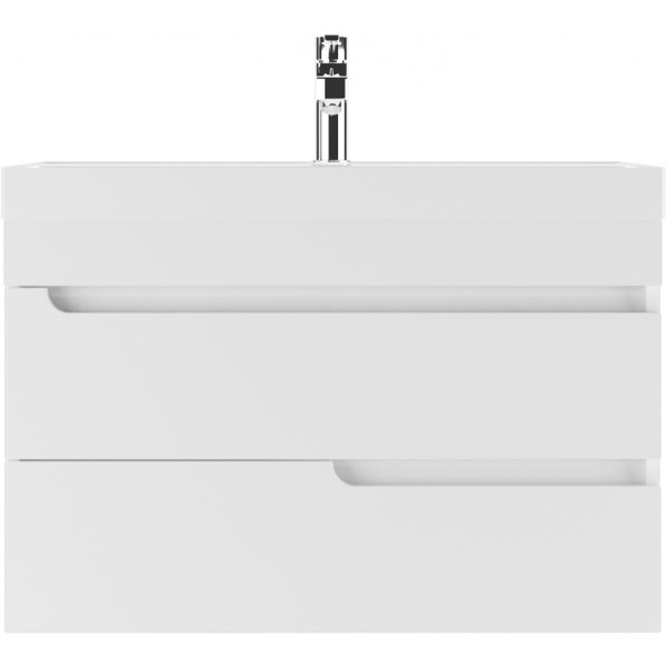 Тумба подвесная под умывальник Bazis 70 Веста с двумя ящиками В2 Айсберг Домино (DV5916T)