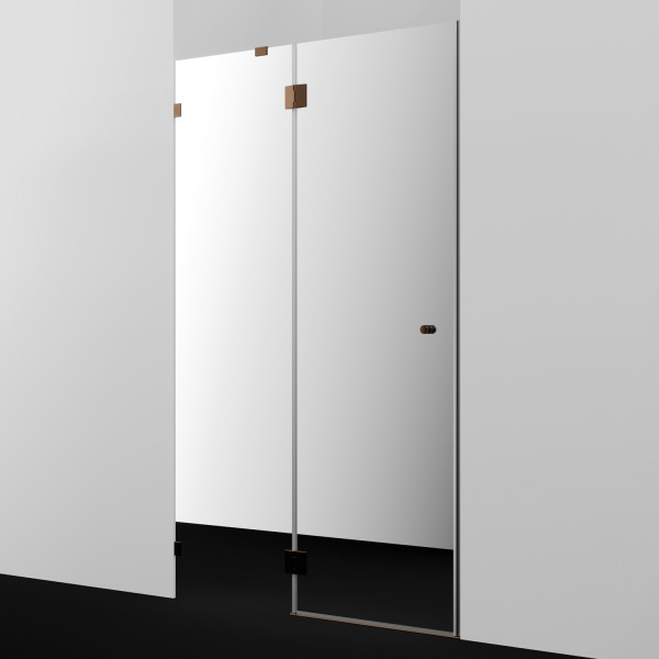 Душевая дверь WasserKRAFT Paar 120x200 стекло зеркальное, профиль золото розовое (88H05L-MR)