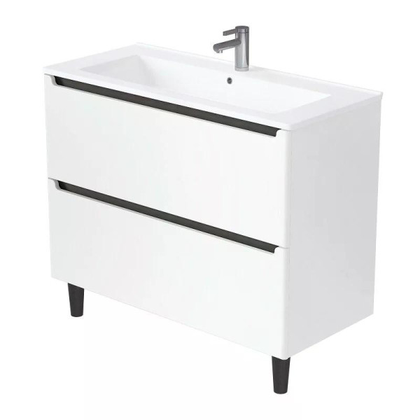 Тумба напольная 1Marka Coda 105Н 2я (Оскар 1050) без раковины белая перламутровая (Ц0000042344)