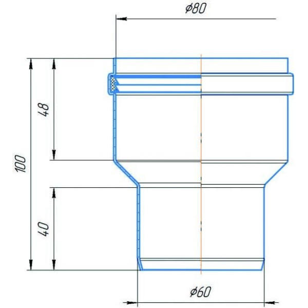 Адаптер Okseler D60/80 M/F (oks00120)