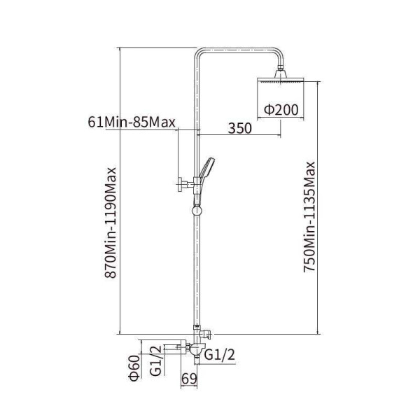 Душевая система Fashun хром (A2445) Душевая система Fashun хром (A2445)