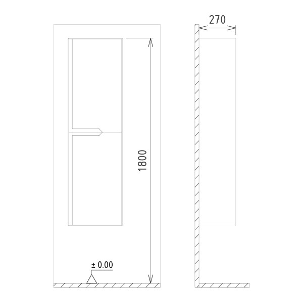 Пенал подвесной Orka Craft 400x270x1380 орех/антрацит (3000319) Пенал подвесной Orka Craft 400x270x1380 орех/антрацит (3000319)