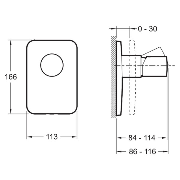 Смеситель для душа Jacob Delafon Toobi внешняя часть хром (E98707-CP)