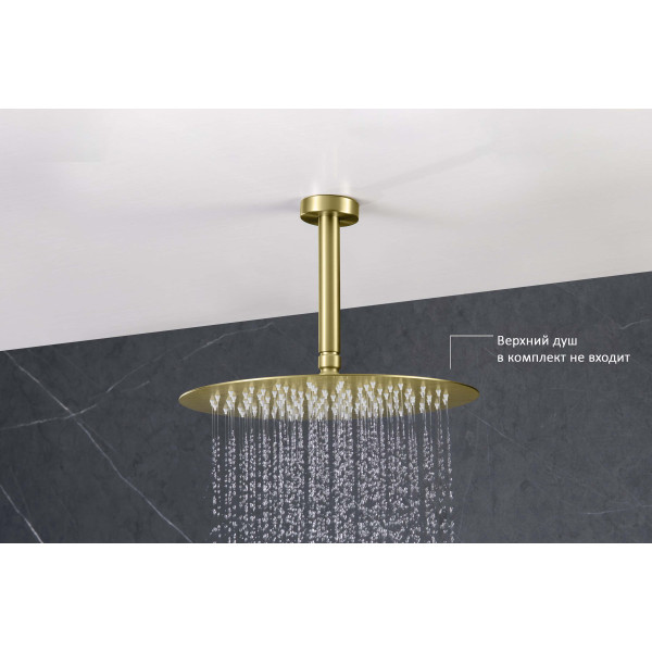 Держатель верхнего душа Aquatek потолочный 150 мм шлифованное золото (AQ2171BG)