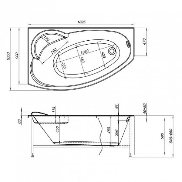 Экран фронтальный для ванны Aquanet Sofia 170 Экран фронтальный для ванны Aquanet Sofia 170