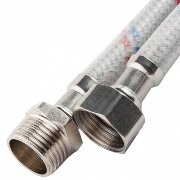 Подводка гибкая для воды 1000 мм. 1/2" ВН (полимер. оплетка) Tucai (203494)