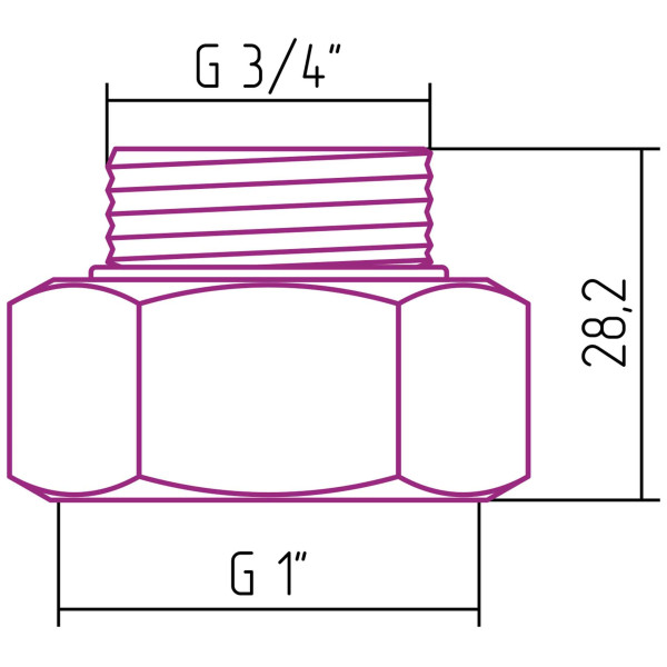 Комплект фитингов Сунержа стилье прямой 1"x3/4"Н / 2 шт (02100-1034)