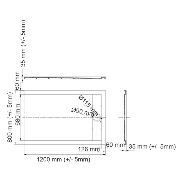 Душевой поддон Wasser Kraft Mindel 120x80 (85T06) Душевой поддон Wasser Kraft Mindel 120x80 (85T06)