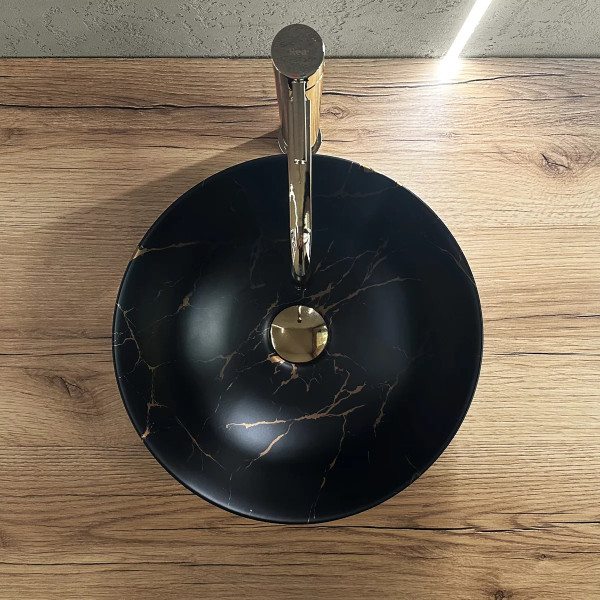 Раковина накладная REA Stella black marble Brush 35,5x35,5x13,5 мрамор (REA-U9086) Раковина накладная REA Stella black marble Brush 35,5x35,5x13,5 мрамор (REA-U9086)