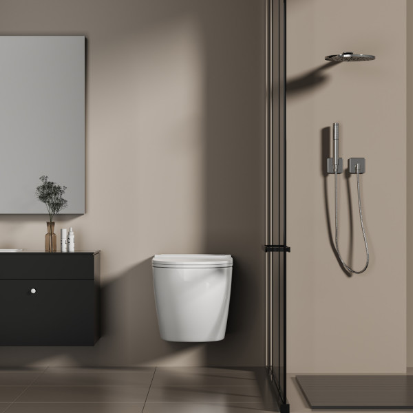 Унитаз подвесной Abber Bequem с импульсным смывом белый (AC1126P)