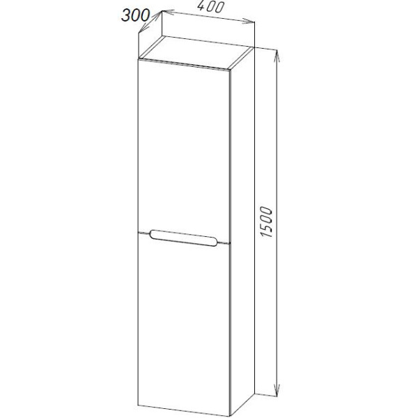 Пенал подвесной BelBagno Etna Rovere Bianco (ETNA-150-2A-SC-WO-P-L)