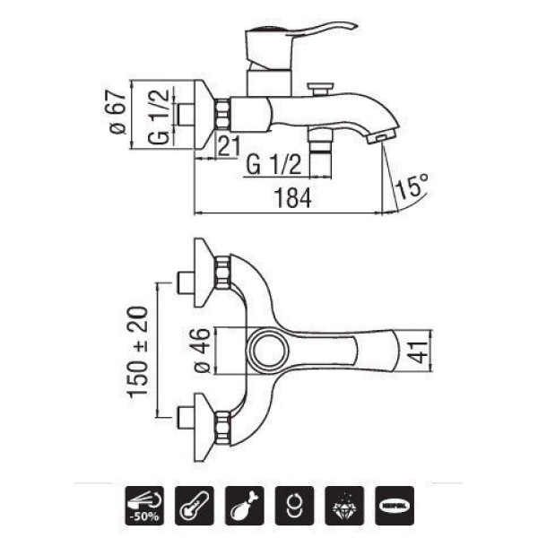 Смеситель для ванны Nobili Sofi бронзовый (SI98110/1BR)