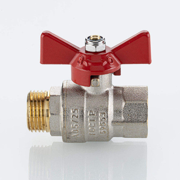 Кран 1/2" ВН шаровый Valtec Base-ГОСТ (красная бабочка) VT.218S.N.04