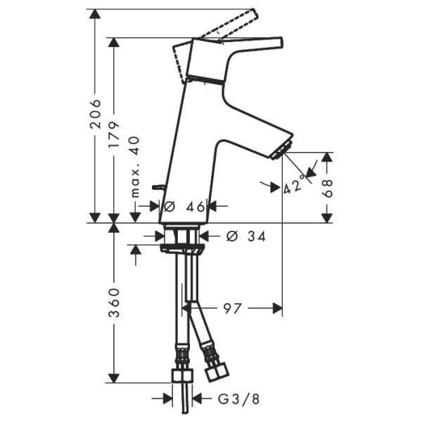 Смеситель для раковины Hansgrohe Talis S (72010000)