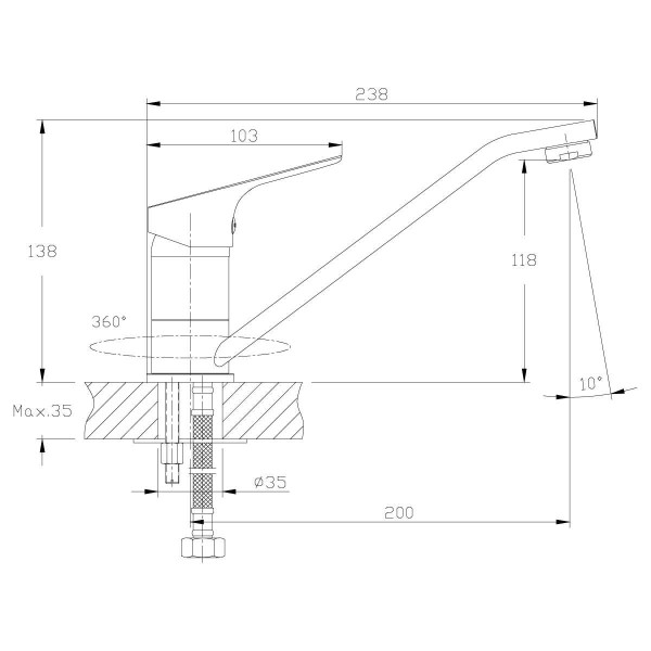 Смеситель для кухни Rossinka RS29-21 (RS29-21)