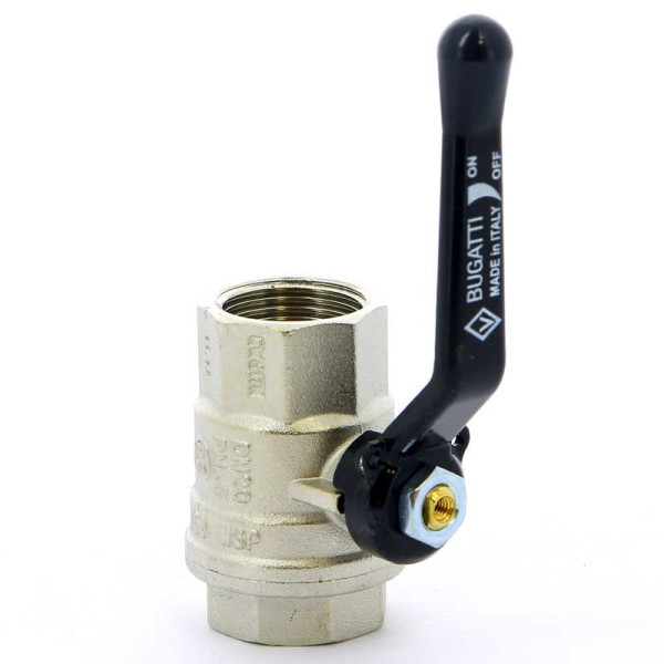 Кран Bugatti 3/4" ВВ шаровый Oregon 300 (черная ручка) (03000169)