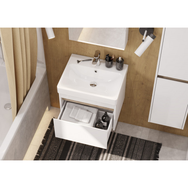 Тумба подвесная Aquaton Марти 532x427x400 белый, дуб эндгрейн (1.A263.2.01M.Y01.0)