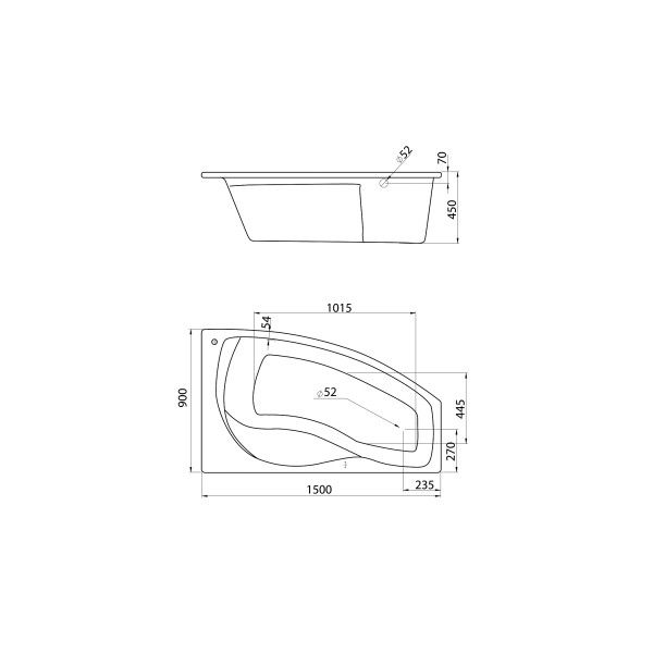 Ванна акриловая Santek Mallorca 150*90 R (1WH111985)