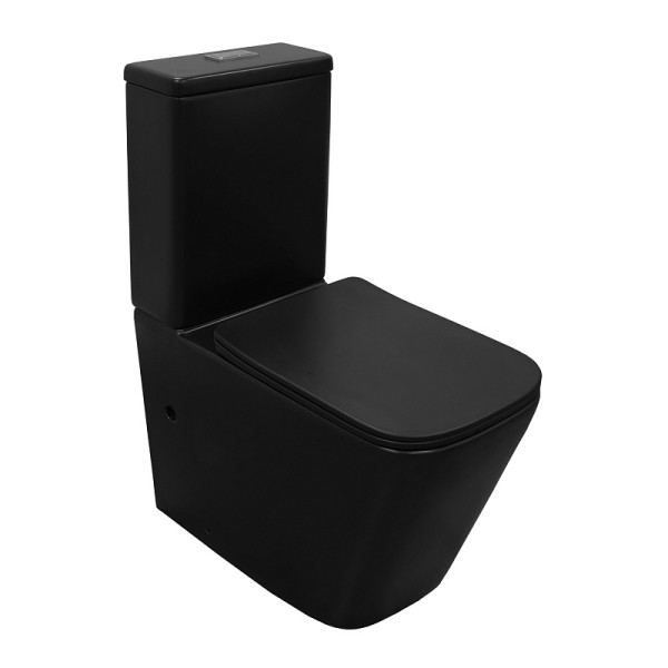 Унитаз-компакт Black King безободковый с сиденьем микролифт (AZ-8303D)