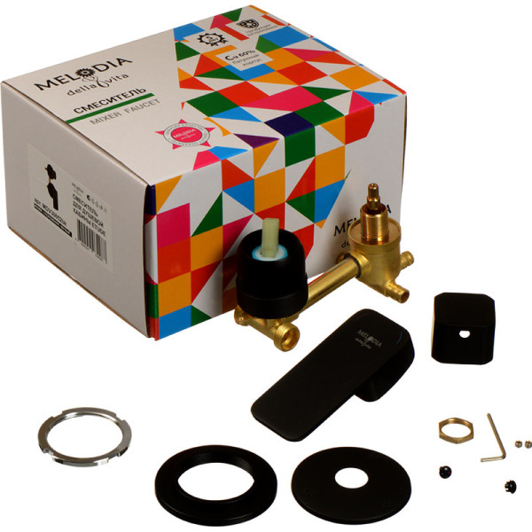 Смеситель для душевой кабины Melodia della vita Etude черный (MDV30052bk)