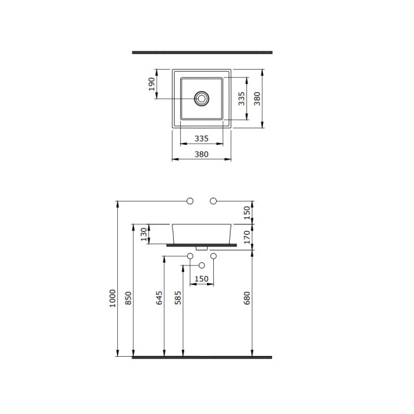 Раковина накладная Berges Mascon 38х38 см белая (181004) Раковина накладная Berges Mascon 38х38 см белая (181004)