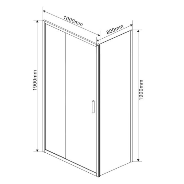 Душевой уголок Vincea Garda 1000х800х1900 стекло шиншилла, профиль хром (VSR-1G8010CH)