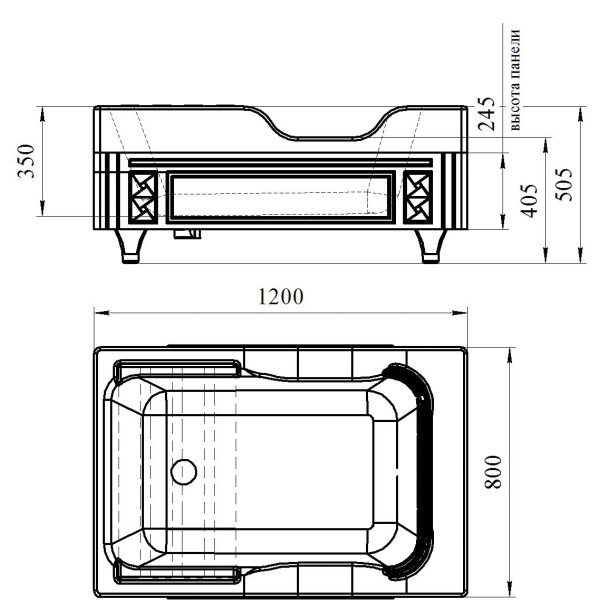 Ванна акриловая Радомир Тахарат 120*80 с каркасом с декор. ножками, слив-перерлив, комплект панелей, сиденье из террасной доски (1-01-0-0-1-166) Ванна акриловая Радомир Тахарат 120*80 с каркасом с декор. ножками, слив-перерлив, комплект панелей, сиденье из террасной доски (1-01-0-0-1-166)