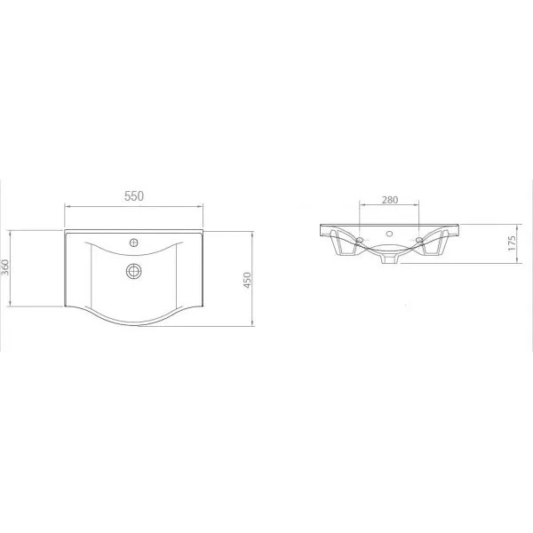 Раковина мебельная Lapino 55x45x17,5 белая (7055) Раковина мебельная Lapino 55x45x17,5 белая (7055)