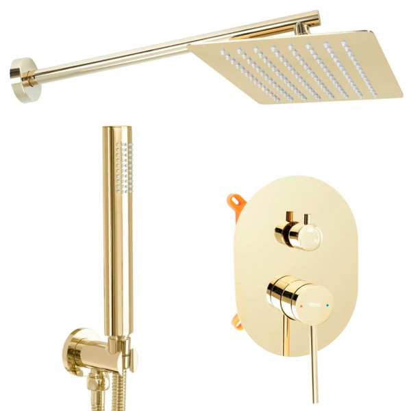Душевая система REA Oval + Box Gold (REA-P8466) Душевая система REA Oval + Box Gold (REA-P8466)