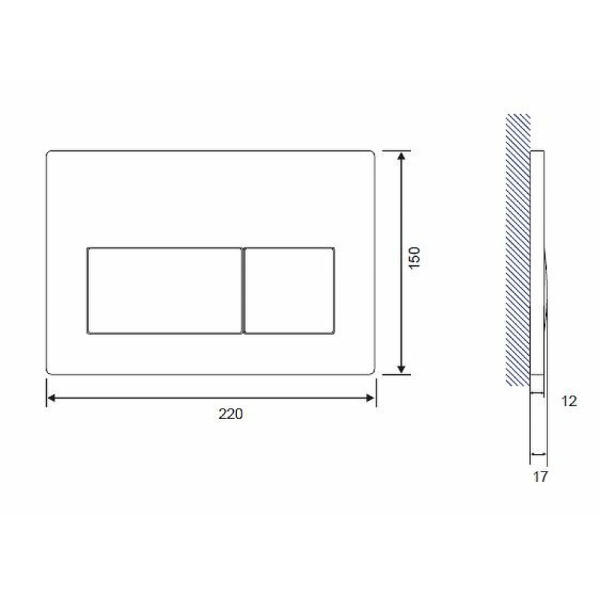 Клавиша смывная Сersanit Presto для LINK PRO/VECTOR/LINK/HI-TEC пластик черный матовый (63528)