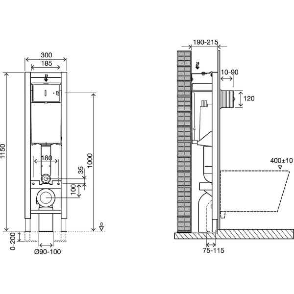 Инсталляция для подвесного унитаза Jacob Delafon (E33130RU-NF) Инсталляция для подвесного унитаза Jacob Delafon (E33130RU-NF)
