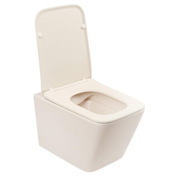 Унитаз повесной Abber Rechteck безободковый светло-бежевый матовый (AC1201MBE)