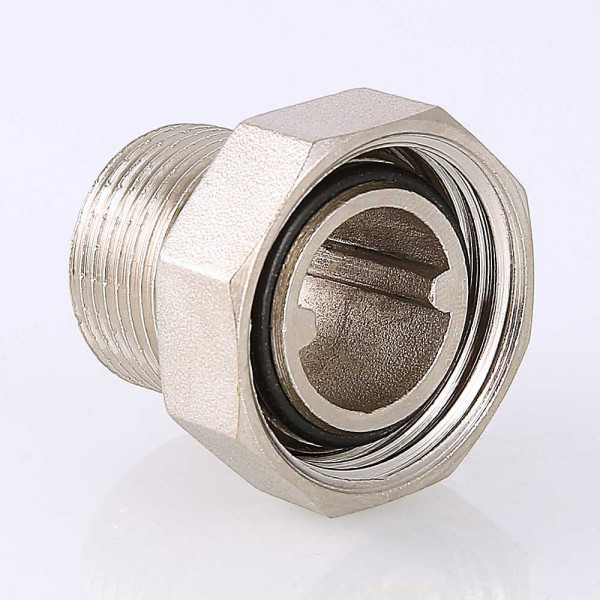 Сгон с накидной гайкой 1/2"х3/4" Valtec (никель) VTr.015.N.04