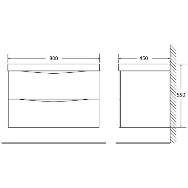 Тумба подвесная BelBagno Marino 80 Rovere Grigio (MARINO-800-2C-SO-RG-P)