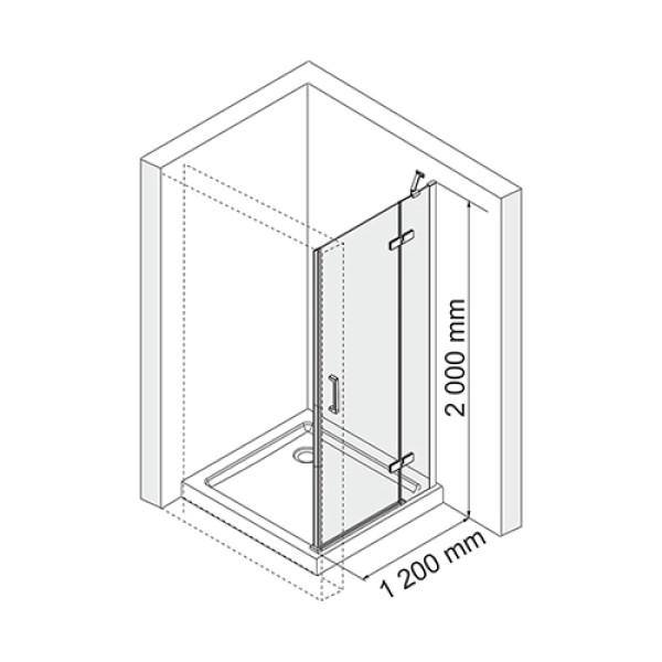 Душевая дверь WasserKRAFT Aller 120x200 R стекло прозрачное (10H05R)