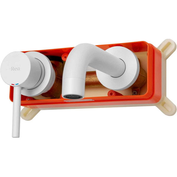 Смеситель для раковины скрытого монтажа REA Lungo white + box (REA-B9559)