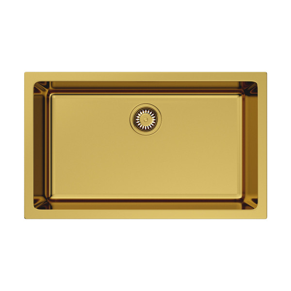 Мойка для кухни врезная Omoikiri Okinoshima 76-U/I-G Glossy Natceramic/золото глянцевое (4993041)