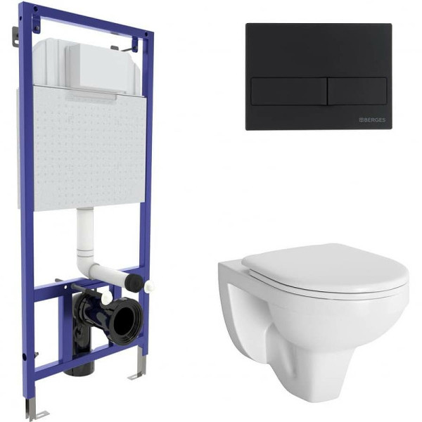 Комплект инсталляция с унитазом Berges Novum525 c с кнопкой L5, с сиденьем микролифт (042426) Комплект инсталляция с унитазом Berges Novum525 c с кнопкой L5, с сиденьем микролифт (042426)