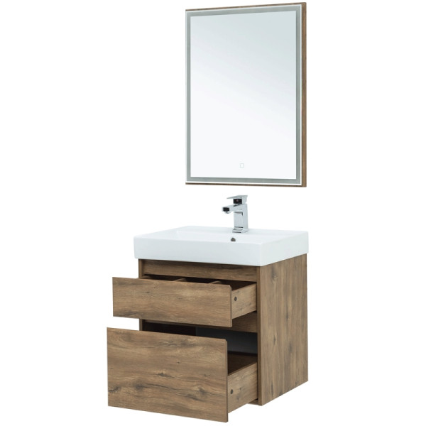 Тумба подвесная Aquanet Nova Lite 60 дуб рустикальный (2 ящика) (00249512)