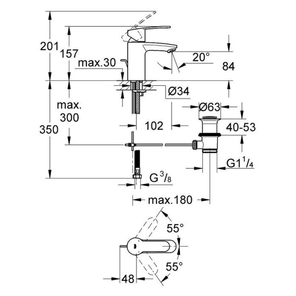 Смеситель для раковины Grohe Eurostyle Cosmopolitan (33552002)