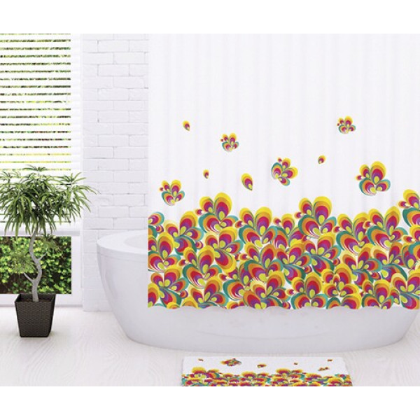 Шторка для ванн текстильная WasserKRAFT Leine 180x200 с рисунком (SC-50101)