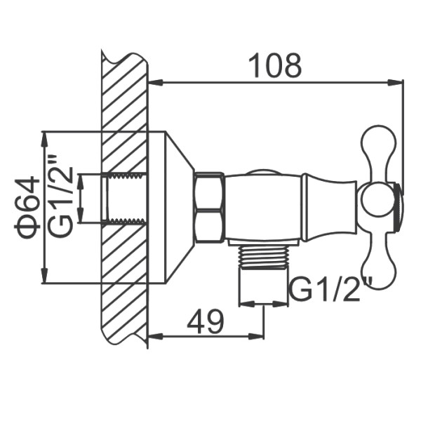 Смеситель для душа Ledeme с душевым гарнитуром (L2008)